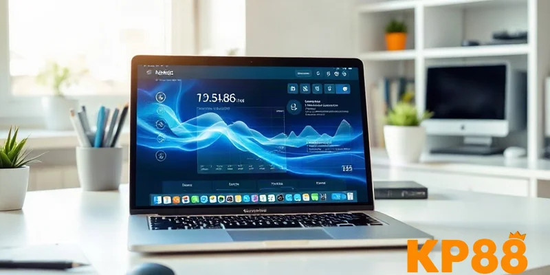 Blog KP88 hiển thị trên màn hình laptop trong không gian làm việc hiện đại