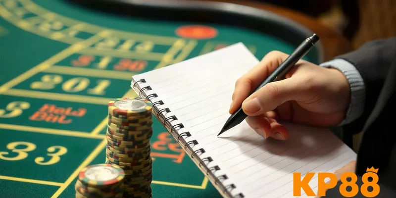 Người chơi ghi chép kết quả baccarat để soi cầu từng bước